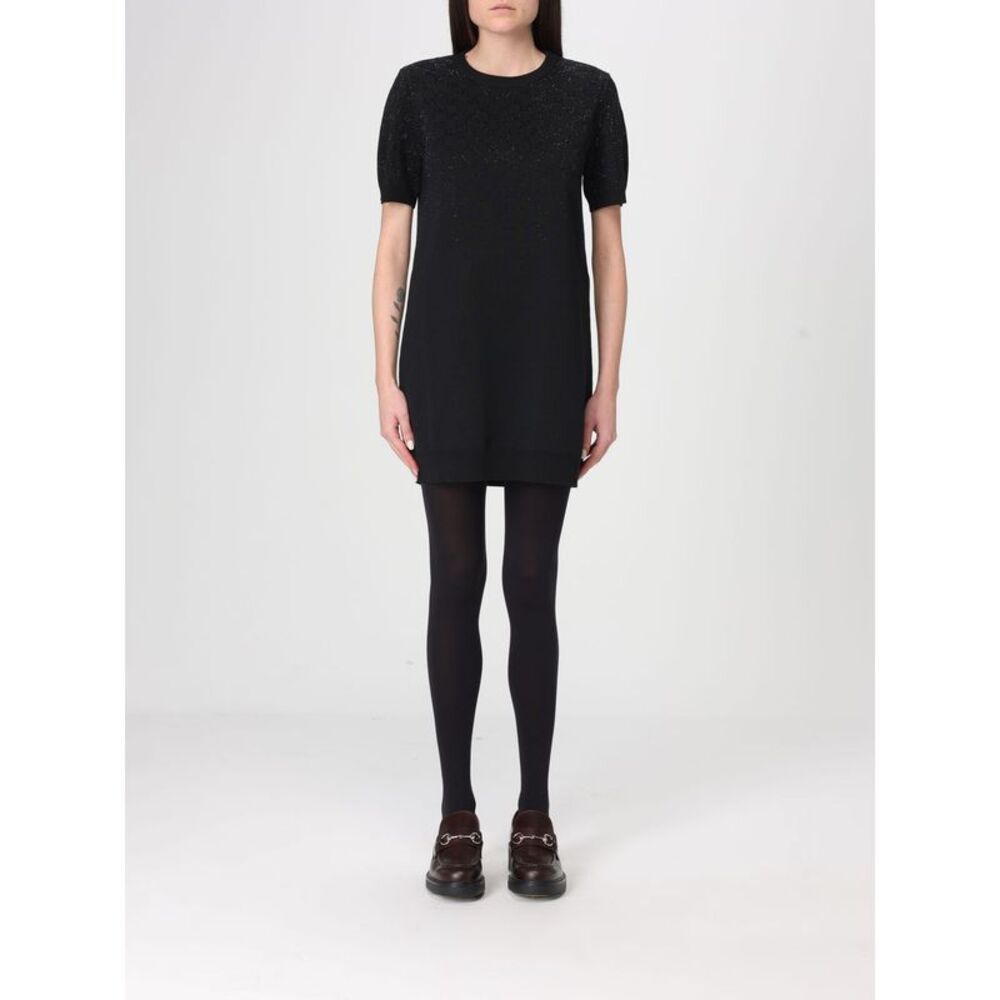 Gucci Women Gg Rhinestone Knit Mini Dress Gucci